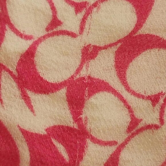Auth COACH - Pink White Scarf - Picture 6 of 8